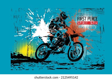 Bike t shirt design, vector illustration artistic element retro art, to be great,urban, extreme sport division, freedom.