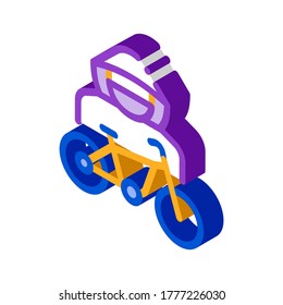 Bike Theft Icon Vector. Isometric Bike Theft Sign. Color Isolated Symbol Illustration