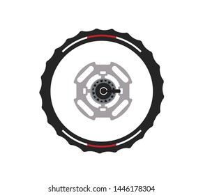 Bike tire with brake disk vector