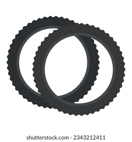 Bike tires icon cartoon vector. Sport equipment. Gear exercise