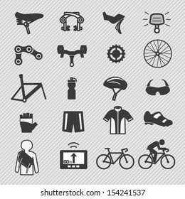 Bike Tools And Equipment Part And Accessories Set Vector Icons