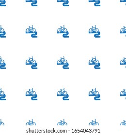 Bike tour icon pattern seamless isolated on white background. Editable filled Bike tour icon. Bike tour icon pattern for web and mobile.