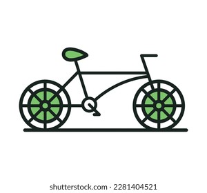 bike tourism ecological icon isolated