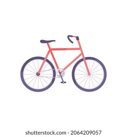 Bike tourism flat composition with isolated image of bicycle vector illustration