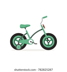 Bike With Training Wheels, Kids Bicycle Vector Illustration