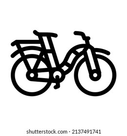 bike transport line icon vector. bike transport sign. isolated contour symbol black illustration