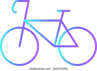 BIKE Transportation icon with blue gradient outline style. Vehicle, symbol, business, transport, line, outline, travel, automobile, editable, pictogram, isolated, flat. Vector illustration