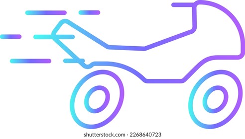 Bike Transportation Icons with purple blue outline style