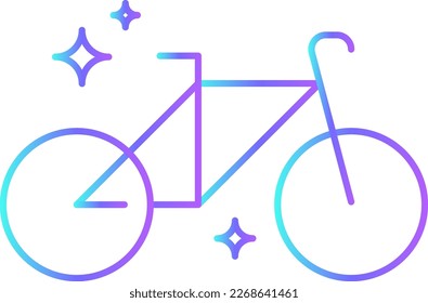 Bike Transportation Icons with purple blue outline style