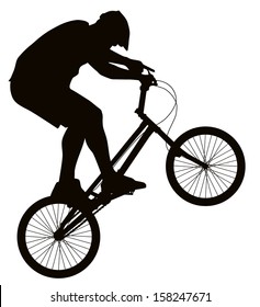 Bike Trick Detailed Vector Silhouette. Sports Design