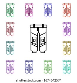 Bike trouser multi color style icon. Simple thin line, outline vector of motor sports icons for ui and ux, website or mobile application