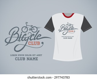 Bike typography logo on T-shirts. logo and creative design.