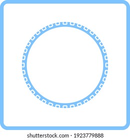 Bike Tyre Icon. Blue Frame Design. Vector Illustration.