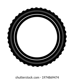 Bike Tyre Icon. Editable Bold Outline With Color Fill Design. Vector Illustration.