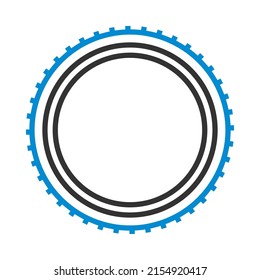 Bike Tyre Icon. Editable Bold Outline With Color Fill Design. Vector Illustration.