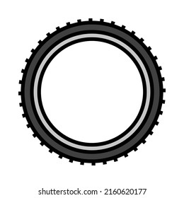 Bike Tyre Icon. Editable Bold Outline With Color Fill Design. Vector Illustration.