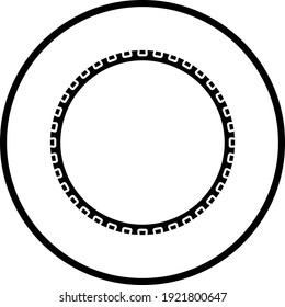 Bike Tyre Icon. Thin Circle Stencil Design. Vector Illustration.