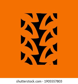 Bike Tyre Print Icon. Black on Orange Background. Vector Illustration.