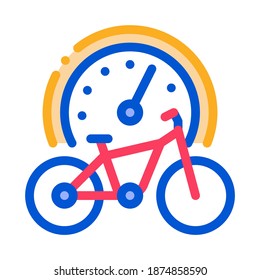 bike use time icon vector. bike use time sign. color symbol illustration