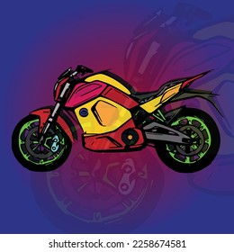 bike vector art with abstract background