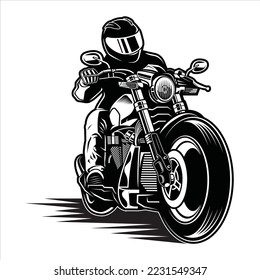 Bike vector art, black and white vector design bike