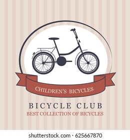 Bike. Vector banner with a downhill bicycle. Cycling club.