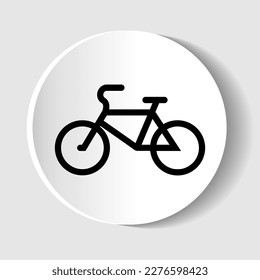 Bike vector icon, flat design button for web design and mobile phone applications.