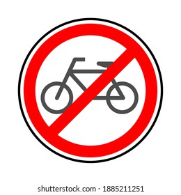 Bike. Vector illustration of cycling ban. Bicycle signs. Suitable for road signs. Isolated on an editable blank background.