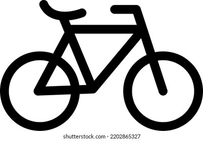 Ilustración vectorial de bicicleta. Icono de línea simple. Diseño promitivo de glutos..eps
