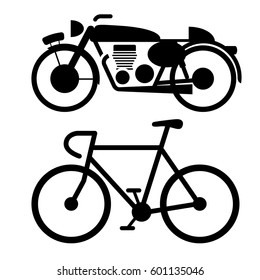 Bike Vector isolated on white background. Flat vector illustration in black. EPS 10