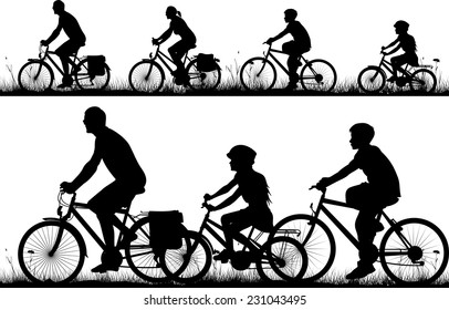 bike - vector silhouettes and icon