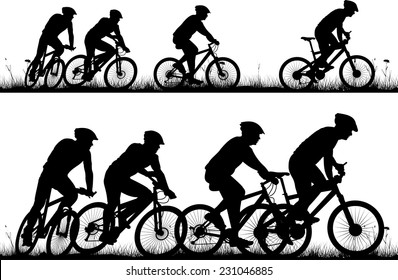 bike - vector silhouettes and icon