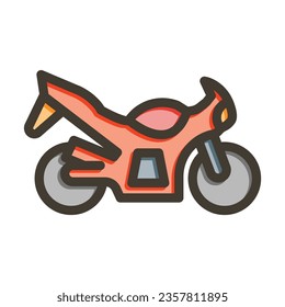Icono De Colores Llenos De La Línea Espesa Del Vector De Bicicletas Para Uso Personal Y Comercial.
