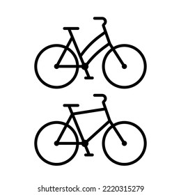 Bike vector web sport line icon. Bicycle sign mountain illustration pictogram symbol