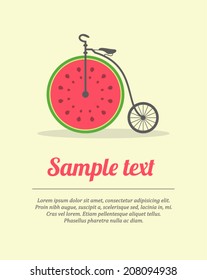 Bike with watermelon illustration