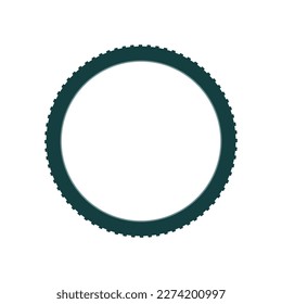 Bike wheel with chain ring icon. MTB sport gear spare part. Fitness cycling equipment sign. Vector illustration.