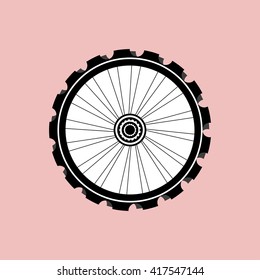 bike wheel Icon. bicycle wheel button Vector