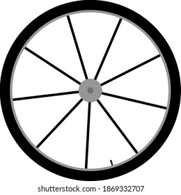 Bike Wheel Icon. Flat Color Design. Vector Illustration.