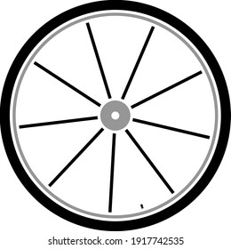 Bike Wheel Icon. Flat Color Design. Vector Illustration.