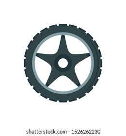 Bike wheel icon. Flat illustration of bike wheel vector icon for web design