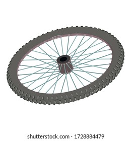 Bike wheel icon. Isometric illustration of bike wheel vector icon for web