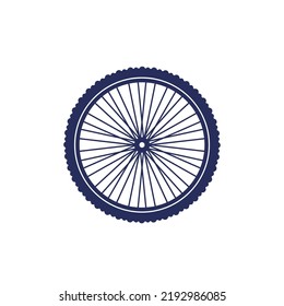 Bike Wheel Icon On White, Bicycle Parts