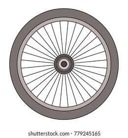 bike wheel isolated icon