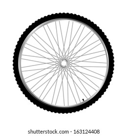 Bike wheel isolated on white background