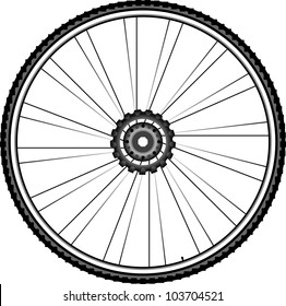 Bike Wheel - Tire And Spokes - Vector Illustration Isolated On White Background. Bike Wheel Icon. Bicycle Wheel Icon Vector. Bike Wheel Icon Logo. Bike Wheel Icon Sign. Bicycle Wheel Icon Flat