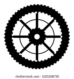 Bike wheel. Bike wheel vector. Bike wheel on a white background. Vector art.