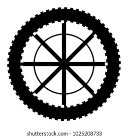 Bike wheel. Bike wheel vector. Bike wheel on a white background. Vector art.