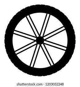 Bike wheel. Bike wheel vector. Bike wheel on a white background. Vector art.
