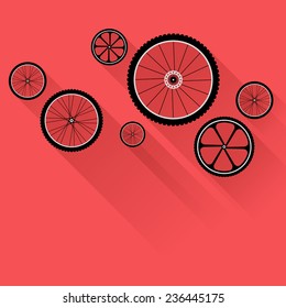 Bike wheels with flat shadows