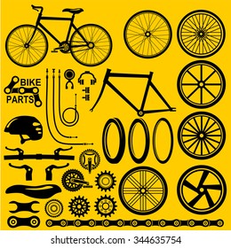 bicycle parts vector